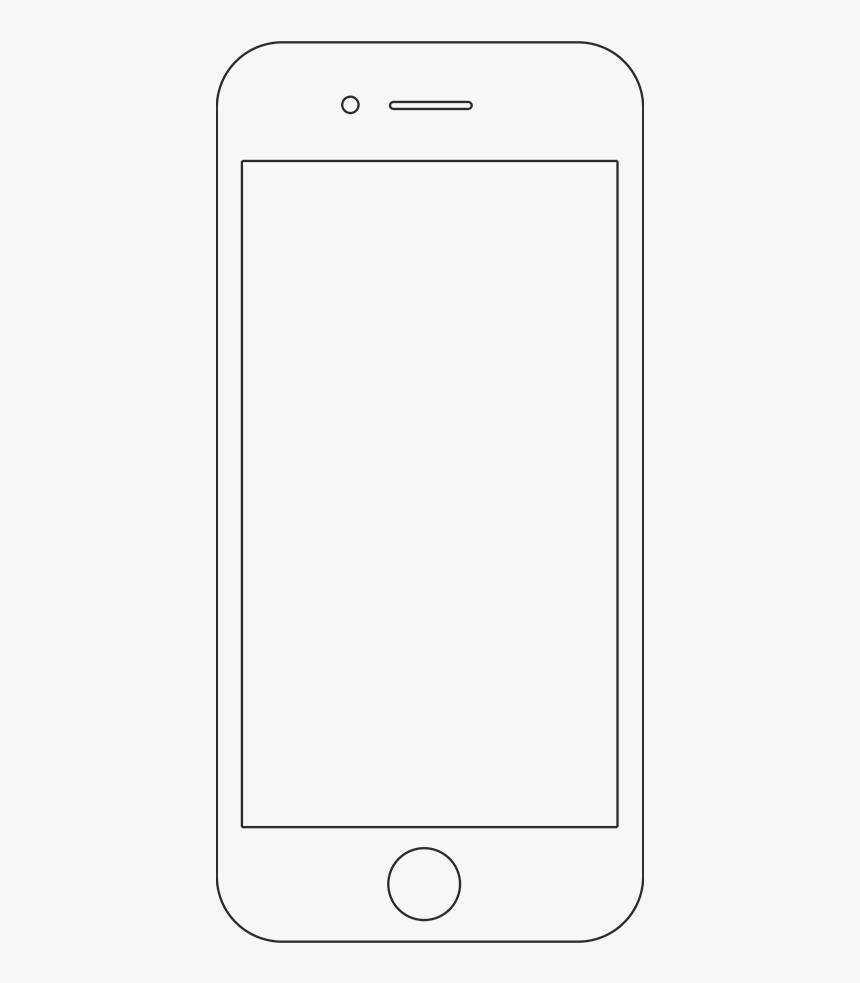 Iphone 6 Outline For Wireframe Mobile Phone Templates Printable HD Png Download Transparent Png Image PNGitem