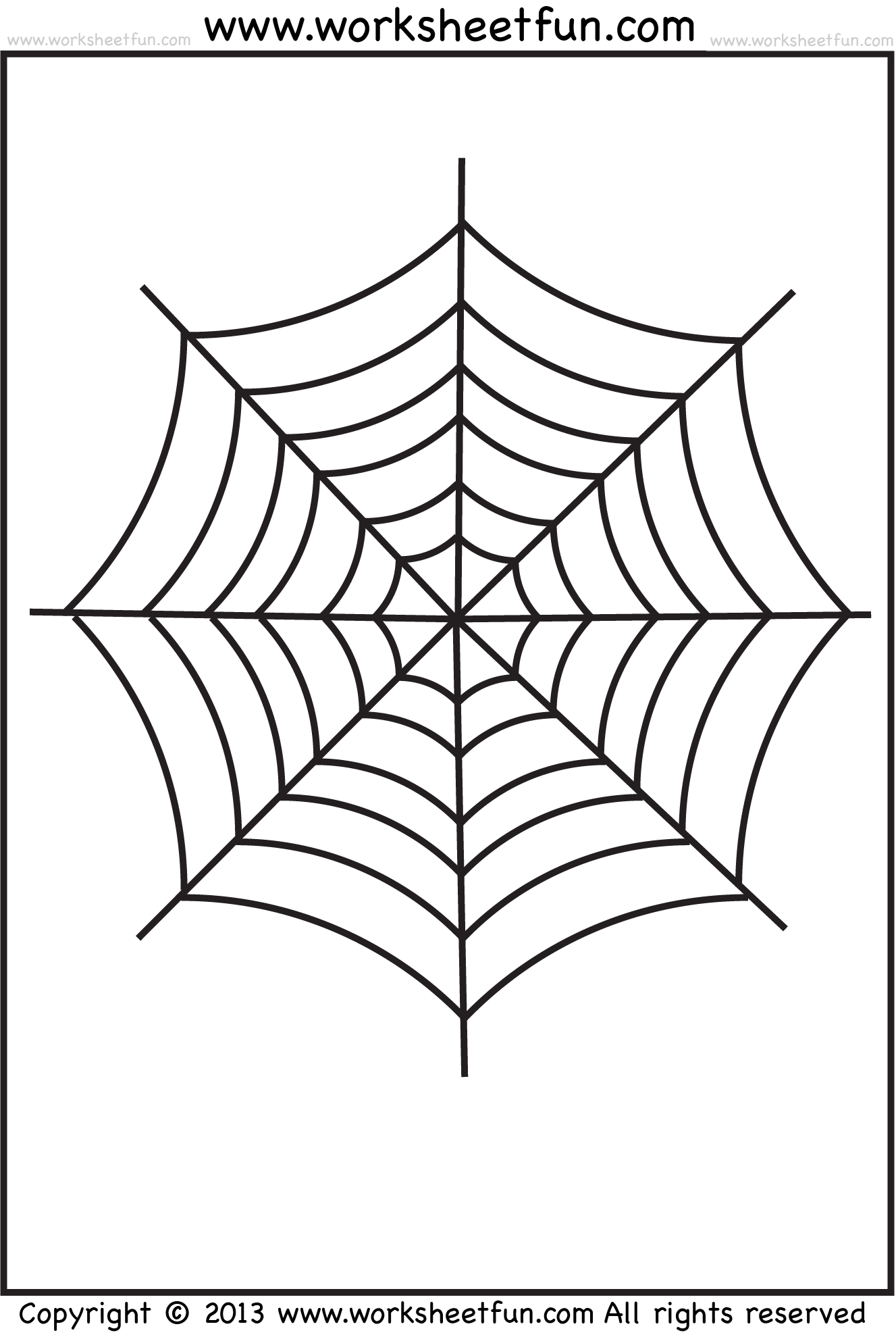 Spider Web Tracing One Halloween Worksheets FREE Printable Worksheets Worksheetfun
