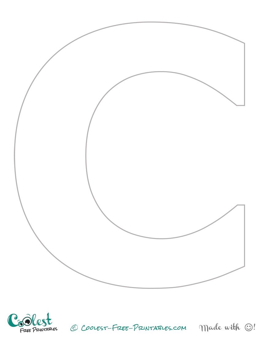 The Letter C Printable Stencil Uppercase Stencils Printables Free Printable Letter Templates Printable Alphabet Letters