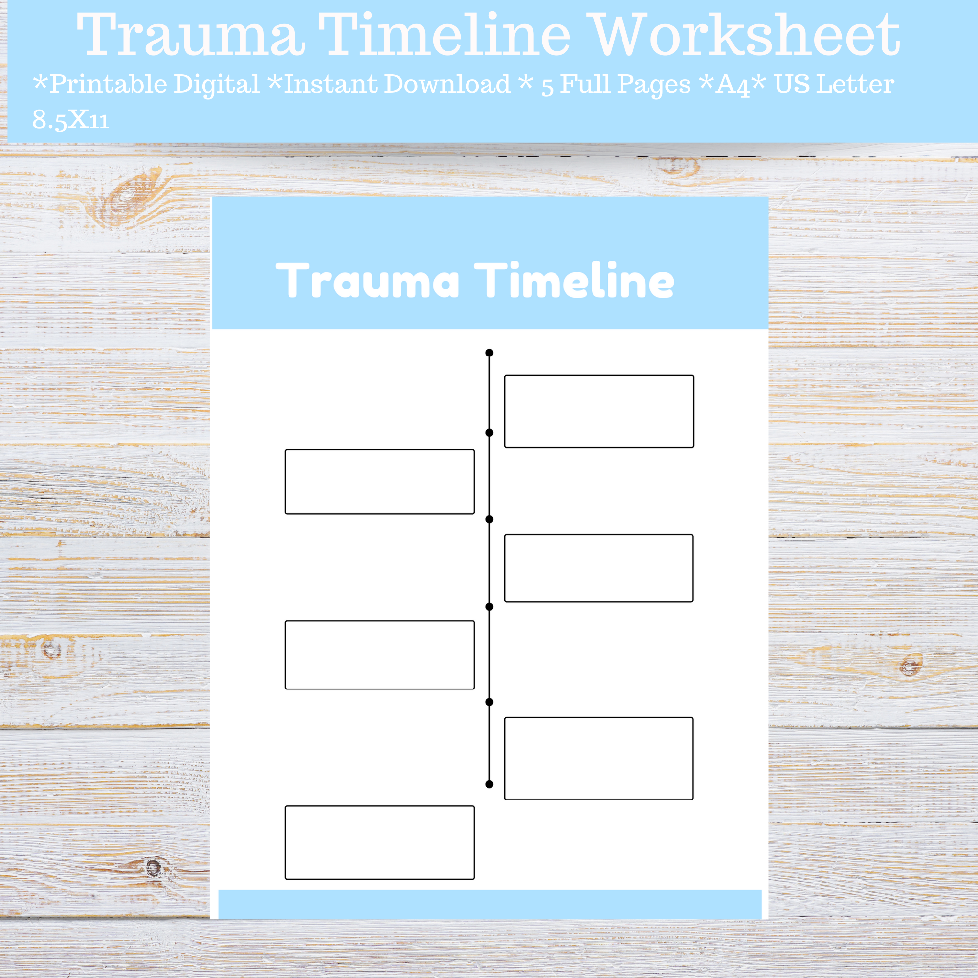 Trauma Timeline Worksheet PDF Digital Fillable Printable Found Project